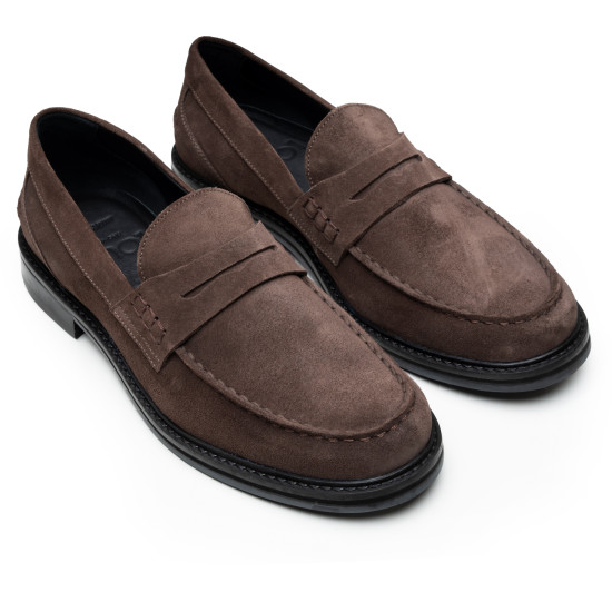 Sapato Masculino Mocassim Prince Camurça Café